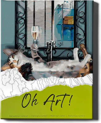 Immagine prodotto di Oh Art! Set di colori per numeri - 40x50cm, con cornice in legno e pennelli - Consegna rapida