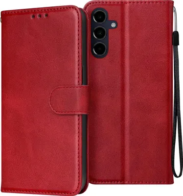 Produktbild von Avizar, Samsung Galaxy A16 Wallet-Cover, Portemonnaie Hülle mit Handschlaufe, Rot