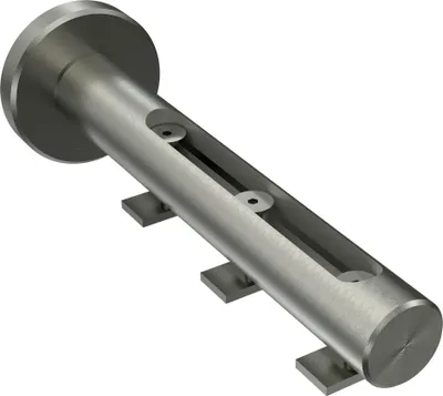 Produktbild von Interdeco Träger mit Abstand 4,5-11,5 cm / Wandhalterung für Gardinenstangen 20 mm Ø, 1-/2-/3-läufig Edelstahl-Optik, Typ Siteno