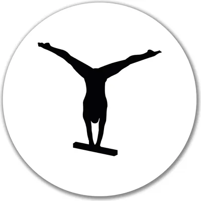Produktbild von Huuraa Aufkleber Schwebebalken Turnen 10cm rund Sticker Geschenkidee