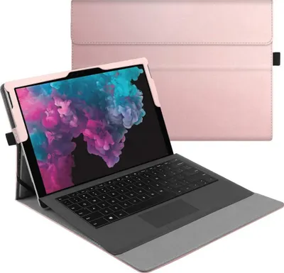Produktbild von Fintie Hülle für Microsoft Surface Pro 7+/ Pro 7/ Pro 6/ Pro 5/ Pro 4/ Pro 3 12,3 Zoll Tablet - Multi-Sichtwinkel Hochwertige Tasche Schutzhülle aus Kunstleder, Type Cover kompatibel, Roségold