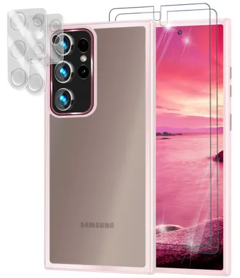 Obrázek produktu pro Hybridní kryt pro Samsung Galaxy S23 Ultra, 2x ochrana displeje a fotoaparátu, růžový