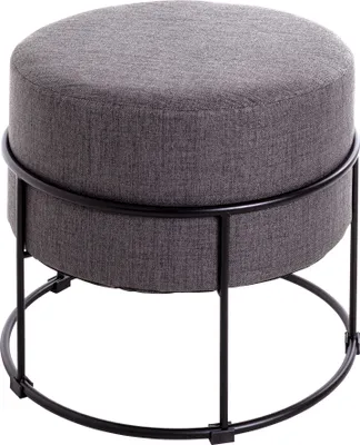 Produktbild von HAKU Sitzhocker anthrazit, schwarz - MDF, Metall, Textilgewebe, B/H/T: 48x44x48 cm
