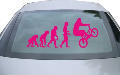 Produktbild von Indigos UG - Aufkleber Heckscheibe & Motorklappe DE7029 - pink - 600x252 mm - Evolution Fahrrad - Auto Scheiben Fenster Heckklappe Tuning Racing JDM - Die cut