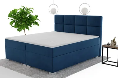 Produktbild von FurMeb24 - Boxspringbett , Ehebett  180x200cm BENIO  Hotelbett , Polsterbett , Doppelbett , inklusive TopperFarbe : Velutto 25