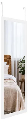 Produktbild von Wandspiegel 45x119cm unbrechbar Garderobenspiegel Flurspiegel Hängespiegel mit Haken Weiß
