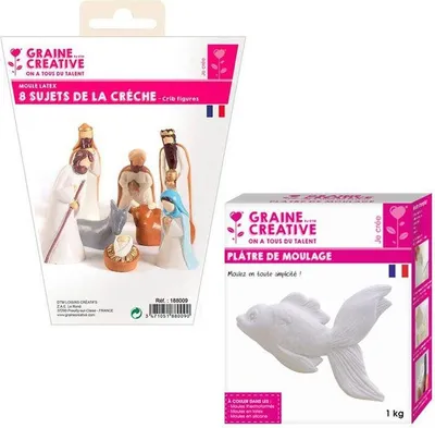 Produktbild von 8 Latexformen Santons - Weihnachtskrippe + Gips 1 kg