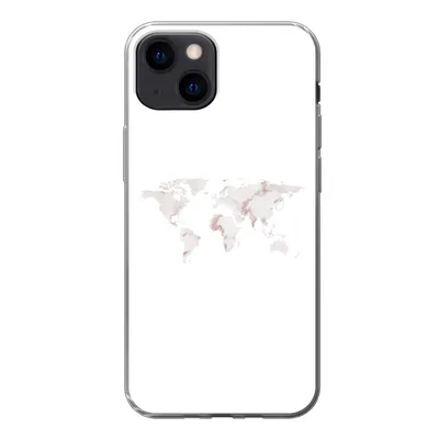Produktbild von MuchoWow® Handyhülle Schutzhülle Hülle für iPhone 13 mini Weltkarte - Marmor - Karte Silikon Softcase Handy Hülle - Softcase