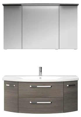 Produktbild von PELIPALSerie 4010 40101200219 Block bestehend aus:Keramik-Waschtisch, Unterschrank, Spiegelschrank mit Kranz / 122cm