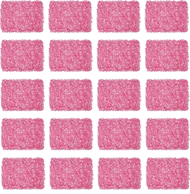 Produktbild von 20pcs Kunstblumenwand Künstliche Wandpaneel Kunstblumen Partydekorationen 40*60cm Rosa