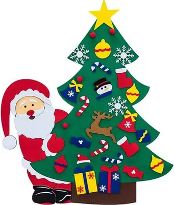 Produktbild von Weihnachtsbaum aus Filz für Kleinkinder – DIY-Weihnachtsbaum-Set mit Ornamenten – Weihnachtsdekoration für drinnen, Tür- und Wandbehang – Weihnachtsgeschenke für Kinder