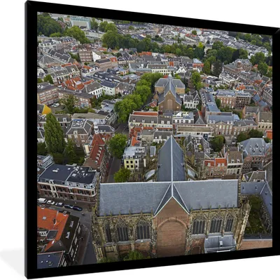 Produktbild von MuchoWow® Gerahmtes Poster Utrecht - Luft - Nachmittag 40x40 cm - Poster mit Schwarzem Bilderrahmen Wandposter Rahmen Foto Bilder - Mit Rahmen - Wanddekoration Schlafzimmer