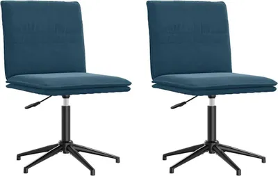 Produktbild von vidaXL Esszimmerstühle 2 Stk. Blau Samt