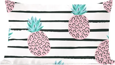 Produktbild von MuchoWow® Zierkissen Sofakissen Wohnzimmer Dekokissen 50x30 cm Sommer - Ananas - Muster - Wohnzimmerdekoration - Polster mit Photo