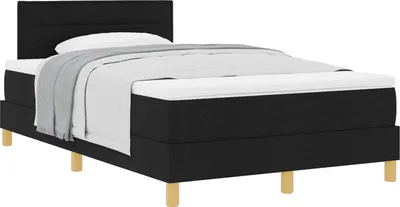 Produktbild von vidaXL Boxspringbett mit Kissen Schwarz 120 x 200 cm Stoff