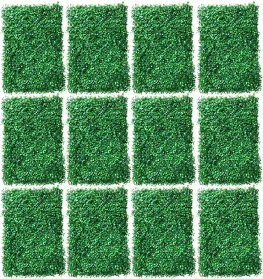 Obrázek produktu pro Umělý živý plot, zimostráz, sada 12 kusů, 60x40 cm, zelený, zástěna pro dekoraci zahrady/stěny