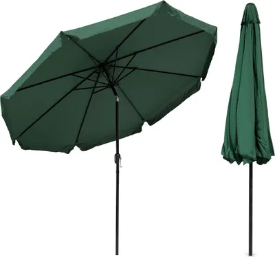 Produktbild von Gartenschirm groß 3m diagonal gebrochen mit einer Kurbel grün