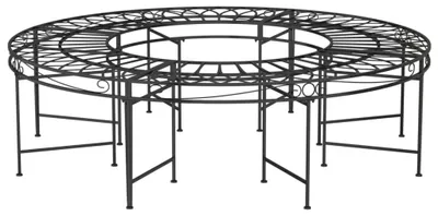 Zdjęcie produktu dla vidaXL Ławka pod drzewo okrągła Ø160 cm stal czarna