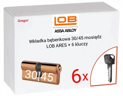 Produktbild von LOB ARES Schlosszylinder Profilzylinder 30/45 Messing 6 Schlüssel