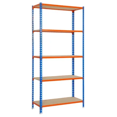 Produktbild von Simonrack Maderclick 5/500, 5 Regale, Holz, Metall, Orange, Blau, Naturholz, 150 kg, 9 min