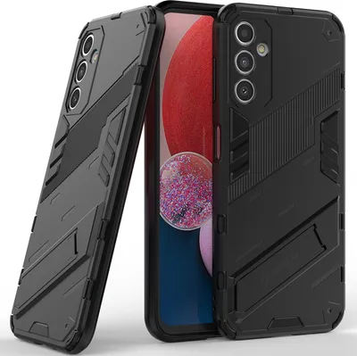 Produktbild von Armor Hülle für Samsung Galaxy A14 5G/4G, Hybrid PC TPU Bumper Stoßfestes Schutzhülle mit Standfunktion Schwarz