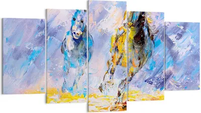 Produktbild von Bild auf Leinwand - Leinwandbild - Pferd Natur Tier - 160x85cm - Wand Bild - Wanddeko - Wandbilder - Leinwanddruck - Bilder - Kunstdruck - Wanddekoration - Leinwand bilder - Wandkunst - EA160x85-3434