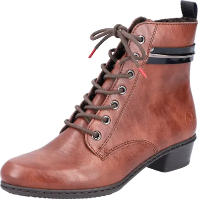 Produktbild von Rieker Damen Schnürboot Deko-Riemen Stiefelette Blockabsatz Y0702, Größe:39 EU, Farbe:Braun