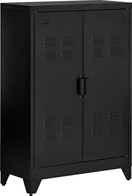 Produktbild von HOMCOM Sideboard mit Lamellentüren Metallschrank mit verstellbaren einlegeböden