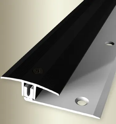 Produktbild von PROVISTON | Übergangs- & Ausgleichsprofil | Aluminium | 37 x 2700 mm | Schwarz | Bodenprofil | Metallprofil | Übergangsschiene