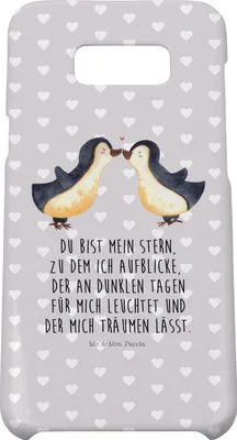 Produktbild von Mr. & Mrs. Panda Samsung Galaxy S8 plus Handyhülle  Pinguin Liebe - Grau Pastell - Geschenk, Love, Vertraut, Cover, Handycover, Handy Case, Pinguine, Liebesspruch
