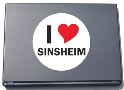 Produktbild von I Love Aufkleber Decal Sticker Laptopaufkleber Laptopskin 297 mm mit Stadtname SINSHEIM