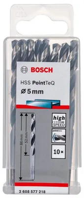 Produktbild von Metallspiralbohrer HSS PointTeQ, DIN 338, 5,0 mm, 10er-Pack