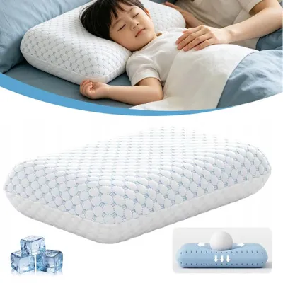 Produktbild von Kühlendes Memory Foam Reisekissen,Rückenschläfer Kopfkissen,Memory Foam Kissen
