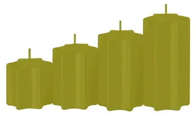 Produktbild von 4er Set Sternkerzen abgestuft Scottish Green Ø 60 mm