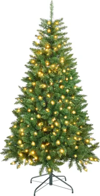 Produktbild von Rebecca Mobili Weihnachtsbaum 210 cm mit 400 LED-Lichtern aus PVC, grün