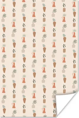 Produktbild von MuchoWow® Poster Pastell - Vasen - Pflanzen 40x60 cm - Plakate für die Wand - Poster Babyzimmer