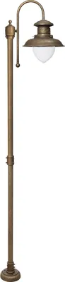 Produktbild von Außenlampe Echt-Messing Glas 210 cm IP44 in Bronze Antik matt E27 Maritim Stehlampe außen
