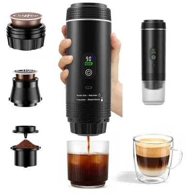 Tragbare Espressomaschine 3-in-1, 20 bar, USB-C, 7500 mAh, für Reisen & Camping