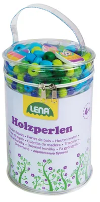 Immagine prodotto di Set di perline di legno LENA 400 perline 5 ciondoli 6 cordoncini colore blu