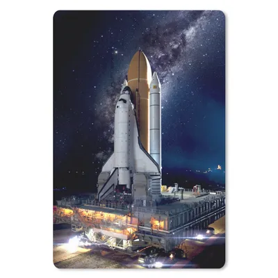 Produktbild von MuchoWow® Mauspad Mousepad Rakete - Weltraum - Sterne 18x27 cm - Mousepads - Maus Mat - Pad - Mausunterlage