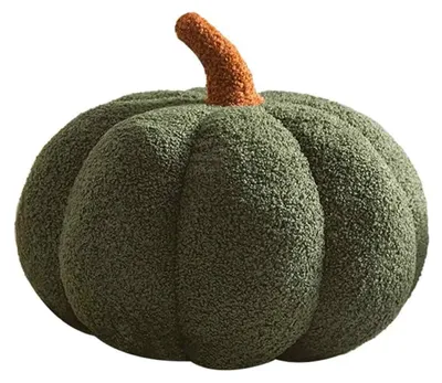 Produktbild von Halloween Kürbis Kissen 20cm Grün, Weiches Samt Plüsch Dekokissen, Gemütliches Zierkissen für Sofa und Bett als Geschenk