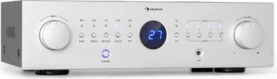 Produktbild von Auna Verstärker, HiFi Stereo Mini Verstärker, HiFi-Verstärker mit Bass & Treble Regler, 4 Kanal Audio-Verstärker, Stereo-Verstärker & Lautsprecher mit Fernbedienung & AUX Eingang, AV Receiver