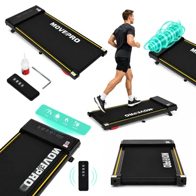 Zdjęcie produktu dla Bieżnia domowa elektryczna 10 km/h walking pad treningowy pod biurko pilot aplikacja MOVEPRO