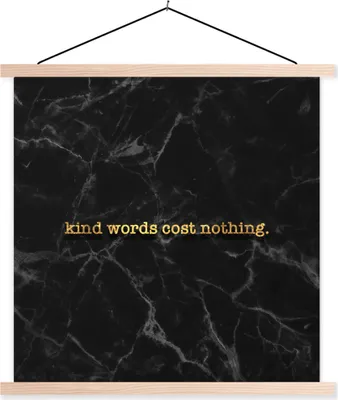 Produktbild von MuchoWow® Textilposter Zitate - Sprichwörter - Gold - Marmor 60x60 cm mit holzfarbenen Rahmen - Wanddekoration