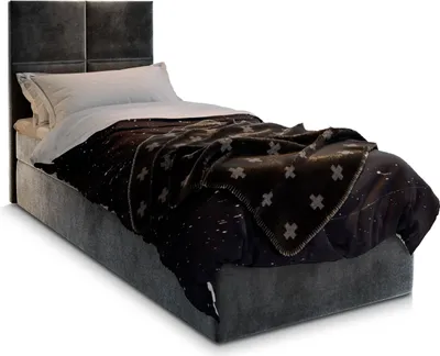 Produktbild von Masseno Boxspringbett LENA 90 90x200 cm Komplett-Set mit Bonell Matratze und Topper, Polsterbett mit Bettkästen -Grau, PAROS 06