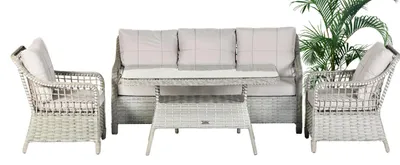 Productafbeelding van 4tlg SetGarten Eleganz Sofa Sessel Couchtisch Vielseitigkeit Pflegeleichtigkeit