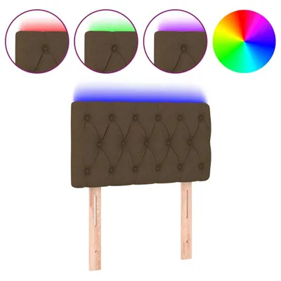Obrázek produktu pro vidaXL LED čelo postele tmavě hnědé 80x7x78/88 cm látka