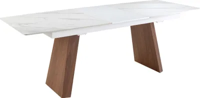 Obrázok produktu pre Angel Cerdá Rozťahovací jedálenský stôl oválny sud porcelánový mramor z orechového dreva 1134