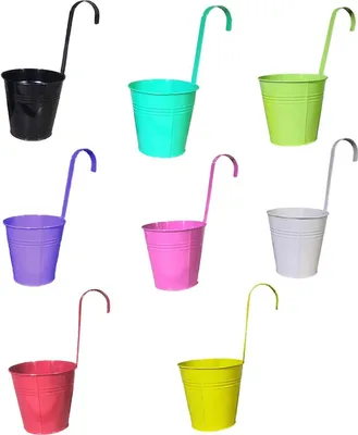Produktbild von Blumentöpfe 8 Stück Hängetöpfe 16 cm Farbmix 8 Farben