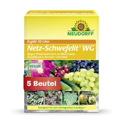Produktbild von Netz-Schwefelit WG 75 g gegen Pilzerkrankungen Mehltau bekämpfen wasserlöslicher Pulver Fungizid